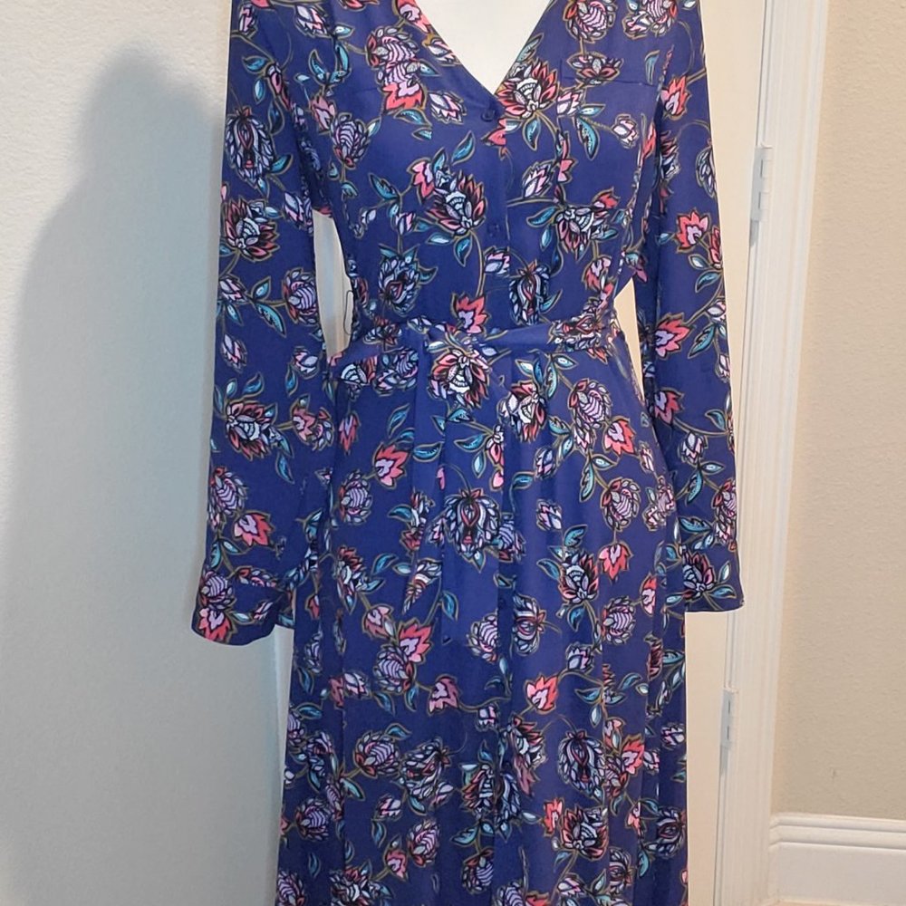 Express Belted Floral Maxi Dress